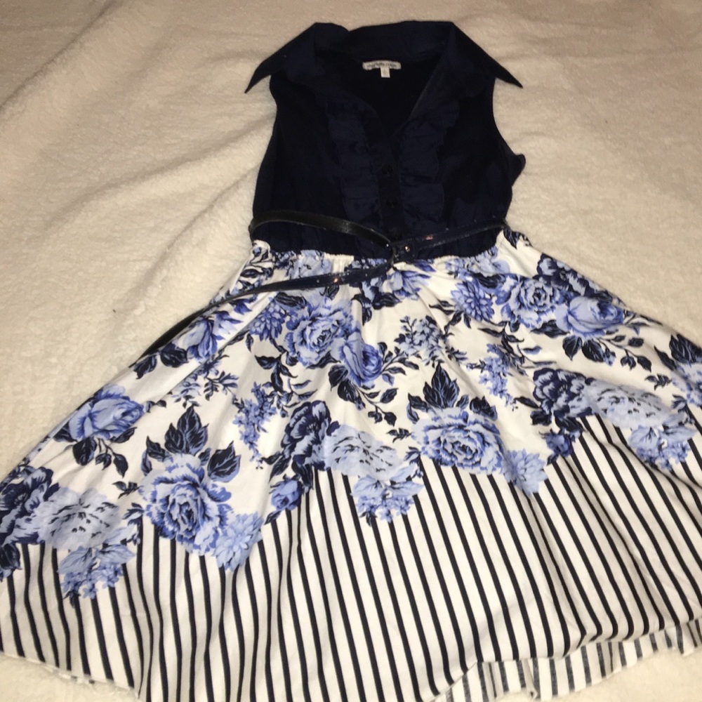 Blue Multi-Pattern Dress